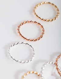 Mixed Metal Twisted Faux Body Rings - link has visual effect only