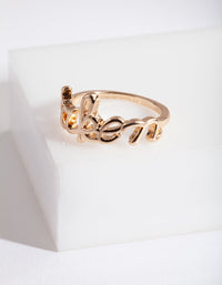 Gold "Taken" Ring - link has visual effect only