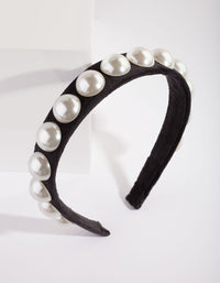 Black White Bead Pearl Headband - link has visual effect only