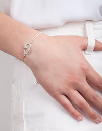 Silver Diamante Linked Bracelet - link has visual effect only
