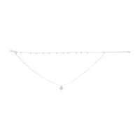 Silver 2 Row Cube Charm Disc Necklace - link has visual effect only