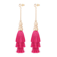 Fuchsia Rah Rah Tassel Drop Earrings - link has visual effect only