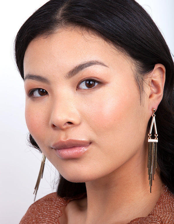 Black Gold Chain Earrings
