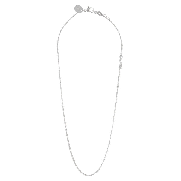 Rhodium Curb Chain Necklace