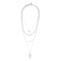 Silver 4 Multi Layered Pendant Necklace - link has visual effect only