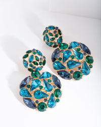 Groene edelsteencluster oorbellen - link has visual effect only