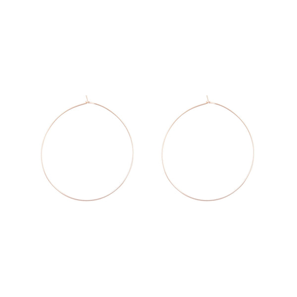 Rose Gold Wire Hook 5cm Hoop Earrings