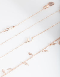 Rose Gold Leaf Infinity Bracelet Anklet Pack - link has visual effect only