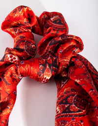 Red Paisley Long Scarf Scrunchie - link has visual effect only
