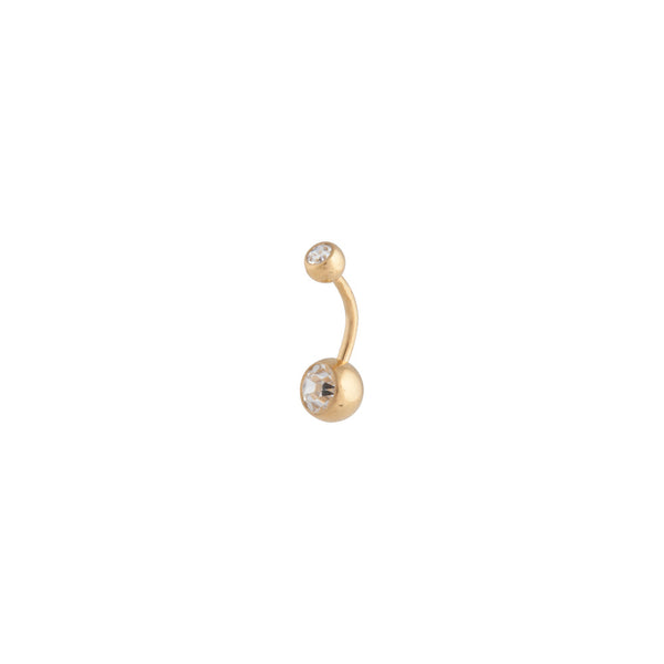 Gold Diamante Ball Belly Bar