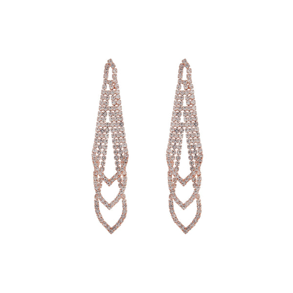 Rose Gold Gradual Loop Cup Chain Earrings