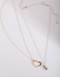 Mother & Daughter Mixed Metal Necklace Set - link has visual effect only