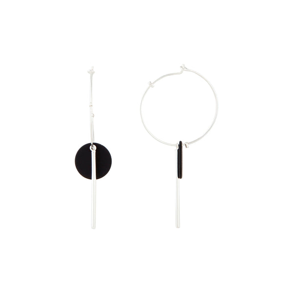 Black Spike and Matte Disc Earrings