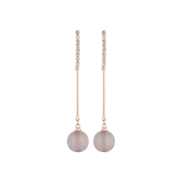 Rose Gold Diamante Stick Cat Eye Earrings