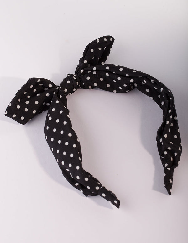 Black and White Bow Headband