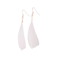 Rose Gold Pink Feather Earrings - link has visual effect only
