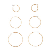 Gold Sleeper Round Hoop Earring 3 Pack - link has visual effect only