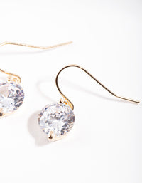 Gold Crystal Teardrop Mini Earrings - link has visual effect only