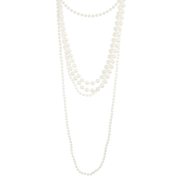 Long Trio Strand Pearl Necklace