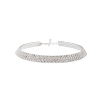 Rhodium Choker Diamante Collar Necklace - link has visual effect only