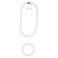 Silver Classic Pearl Jewellery Set - link has visual effect only