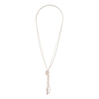 Silver Mesh And Pearlized Bead Knot Necklace - link has visual effect only