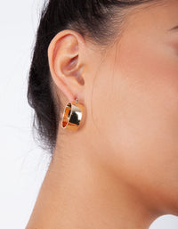 Gold Small Thick Hoop Earrings - link has visual effect only