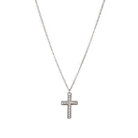 Silver Diamante Cross Pendant On Short Necklace - link has visual effect only