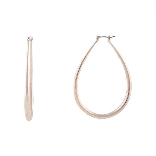 Rose Gold Rounded Teardrop Hoop