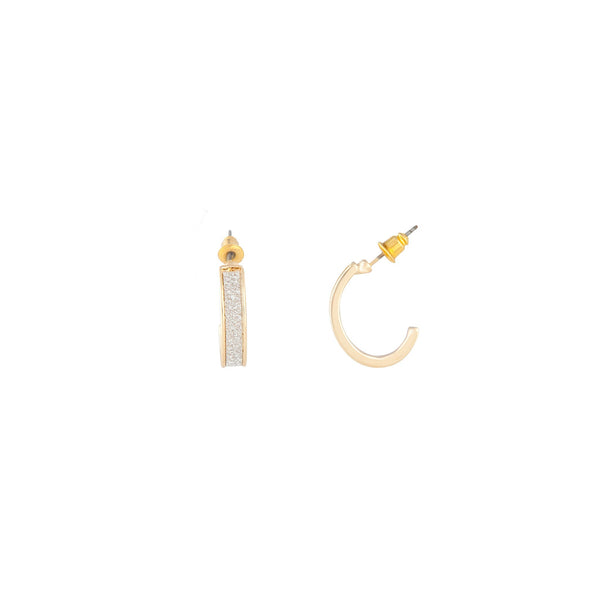 Gold Small Wide Glitter Hoop