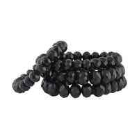 Black Faceted Bead Stretch Bracelet 4 Pack - link has visual effect only