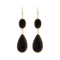 Black Gold Teardrop Jelly Earrings - link has visual effect only