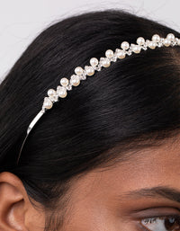 Diamante And Pearl Alice Band - link has visual effect only