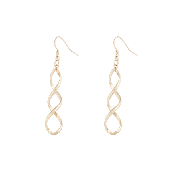 Gold Wave Drop Earrings