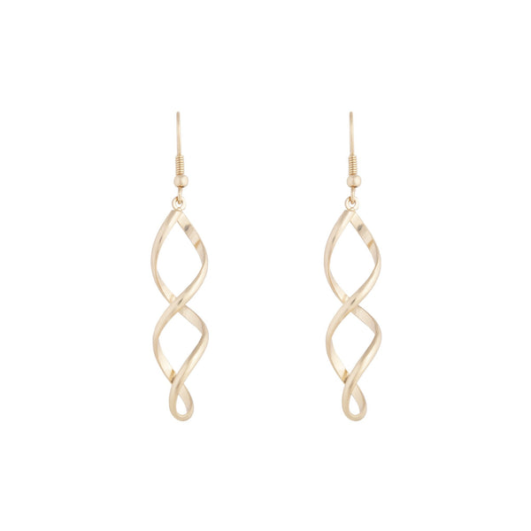 Gold Wave Drop Earrings