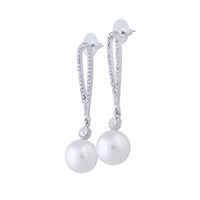 Diamante Loop With Pearlised Bead Drop Earrings - link has visual effect only