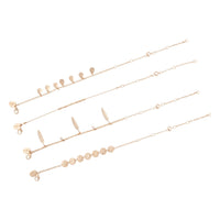 Gold Pendant and Leaf Bracelet and Anklet 4 Pack - link has visual effect only