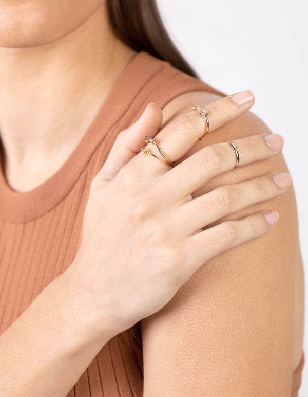 Gold Fine Band Ring Pack