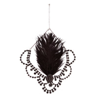 Black 1920's Gatsby Statement Feather and Jewel Headband - link has visual effect only