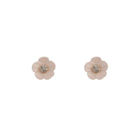 Pink Flower and Stone Stud Earrings - link has visual effect only