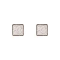 Rhodium Glitter Inlay Square Earrings - link has visual effect only