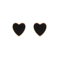 Gold Enamel Heart Stud Earrings - link has visual effect only