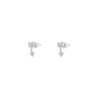 Rhodium Arrow Diamante Stud Earrings - link has visual effect only