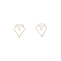 White And Gold Mini Geometric Stud - link has visual effect only