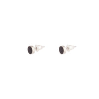 Rhodium Black Disc Earrings - link has visual effect only