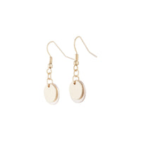 Mixed Metal Double Disc Drop Earrings - link has visual effect only