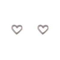 Silver Open Heart Stud Earrings - link has visual effect only