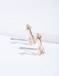 Rose Gold Arrow and Diamante Stud Earrings - link has visual effect only