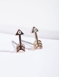 Rose Gold Arrow and Diamante Stud Earrings - link has visual effect only