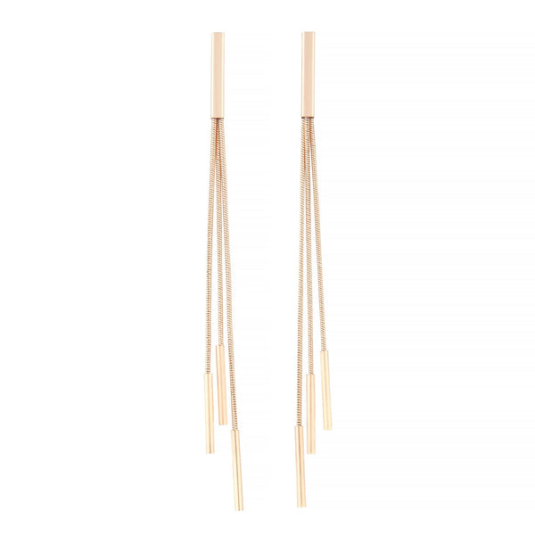 Gold Trio Snake Chain Drop Earrings